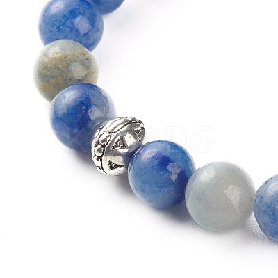 Natural Mixed Stone Round Beads Stretch Bracelet for Girl Women BJEW-JB06930-1