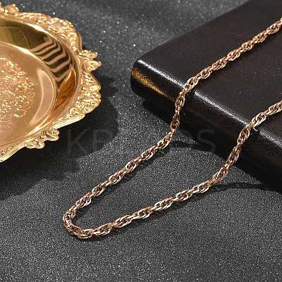 3MM 304 Stainless Steel Rope Chain Necklaces for Women NJEW-B131-07RG-1