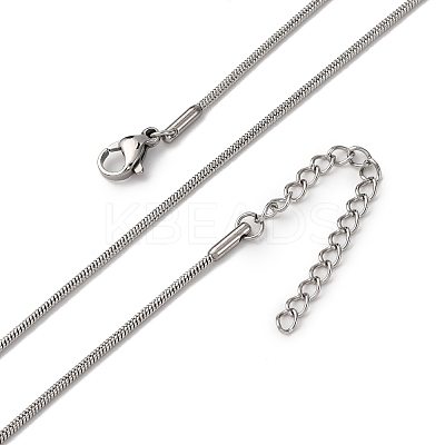 304 Stainless Steel Round Snake Chain Necklaces NJEW-T016-19P-1