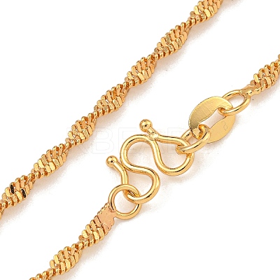 Brass Singapore Chain Necklaces for Women NJEW-U011-01G-1