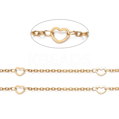 Ion Plating(IP) 304 Stainless Steel Heart Link Cable Chains STAS-P254-16G-1