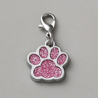Zinc Alloy Enamel Glitter Powder Pendant Decoration HJEW-WH0001-14P-10-1