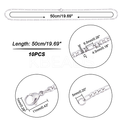 304 Stainless Steel Figaro Chain Necklaces NJEW-UN0001-29P-1