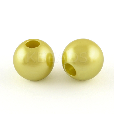 ABS Plastic Imitation Pearl European Beads MACR-R530-12mm-M-1