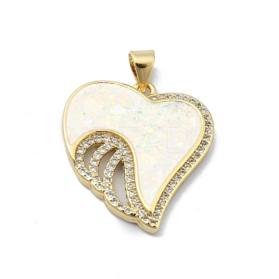 Brass Micro Pave Clear Cubic Zirconia Pendants KK-A221-19C-G-1