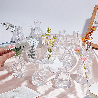 24Pcs 12 Styles Mini Glass Vase AJEW-HY0003-03-1