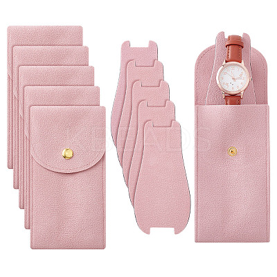 6 Sets Rectangle Velvet Single Watch Storage Bags ABAG-NB0002-09-1