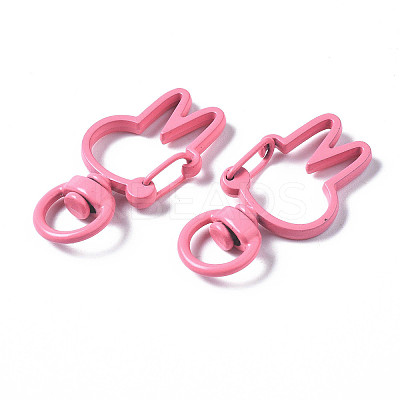 Spray Painted Eco-Friendly Alloy Swivel Snap Hooks Clasps PALLOY-T080-12J-NR-1