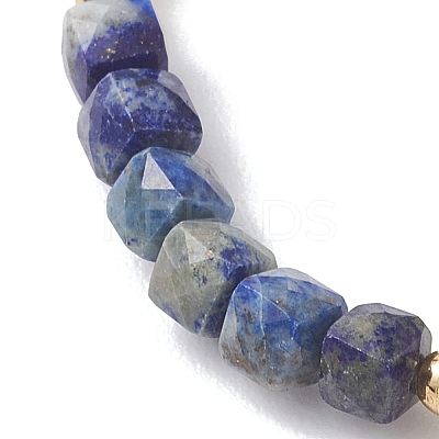 Natural Lapis Lazuli Cube Beads Stretch Bracelets for Women BJEW-JB13176-01-1