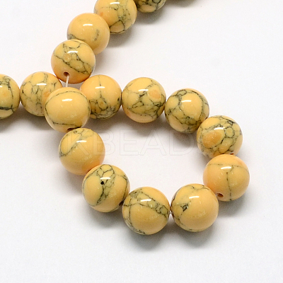 Dyed Synthetic Turquoise Gemstone Bead Strands TURQ-R032-8mm-XSS13-1