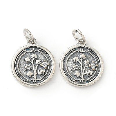 Brass Micro Pave Cubic Zirconia Pendants KK-S338-07AS-1