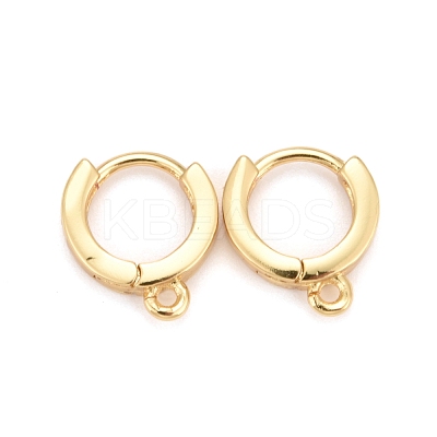 Brass Huggie Hoop Earring Findings KK-Z020-03G-1