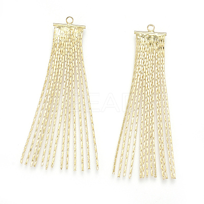 Brass Boston Link Chain Tassel Pendants KK-S348-171-1
