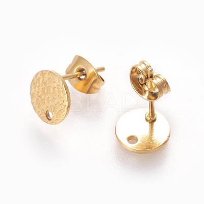 Ion Plating(IP) 304 Stainless Steel Ear Stud Findings X-STAS-O119-15B-G-1