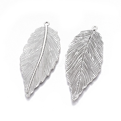 Tibetan Style Alloy Leaf Large Pendants LS-X-TIBEP-S607-AS-LF-1