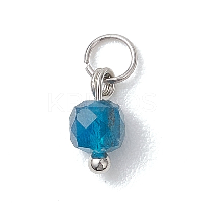 50Pcs 10 Colors Natural Mixed Stone Faceted Cube Charms PALLOY-JF04816-02-1