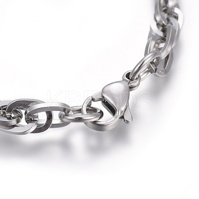Tarnish Resistant 304 Stainless Steel Rope Chain Bracelets BJEW-L637-14-P-1