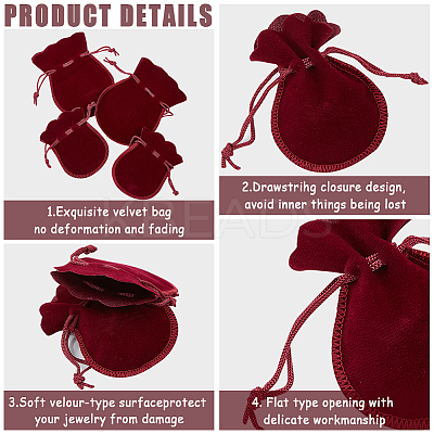 20Pcs 2 Styles Gourd Velvet Bags TP-BBC0001-02B-1