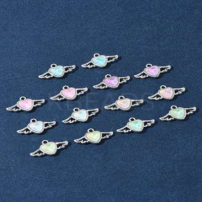 14Pcs 7 Colors Rack Plating Alloy Rhinestones Pendants FIND-FS0003-19-1