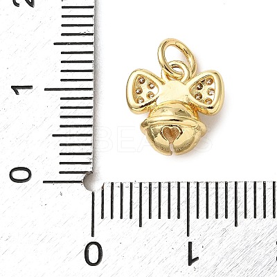 Brass Micro Pave Cubic Zirconia Charms KK-I383-05G-04-1