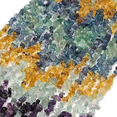 Natural Multicolor Fluorite Beads Strands G-D109-B02-1