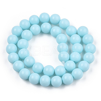 Opaque Solid Color Glass Beads Strands GLAA-T032-P10mm-10-1