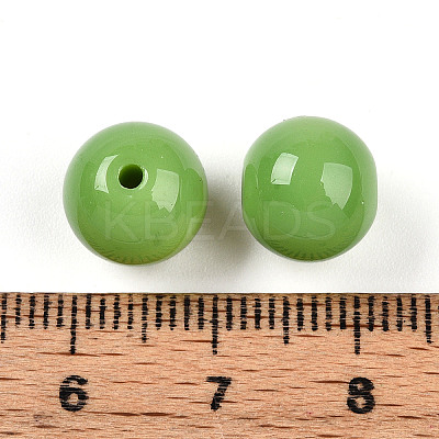 Opaque Solid Color Glass Beads GLAA-N007-10mm-A11-1