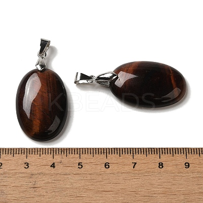 Dyed & Heated Natural Red Tiger Eye Pendants G-Z055-03P-20-1