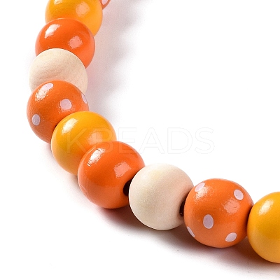 Thanksgiving Day Theme Wooden Beaded Pendant Decorations HJEW-K036-01A-1