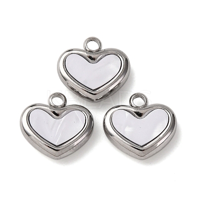 304 Stainless Steel Resin Pendants STAS-P406-15A-P-1