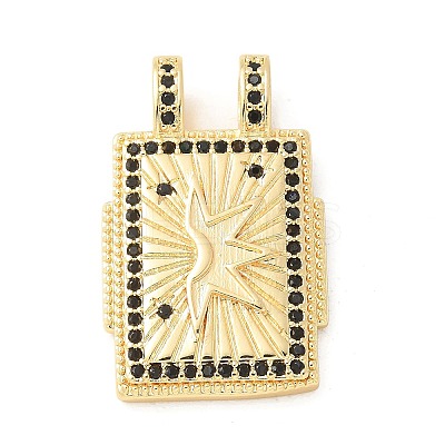Brass Micro Pave Cubic Zirconia Pendants KK-U053-20G-01-1
