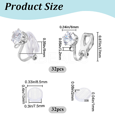 32Pcs Brass Clip-on Earring Findings KK-SP0001-26P-1