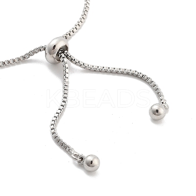 Brass Pave Clear Cubic Zirconia Horse Eye Box Chain Slider Bracelets BJEW-B094-06A-P-1
