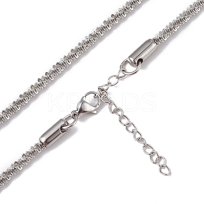 Non-Tarnish 304 Stainless Steel Bone Rope Chain Necklace for Women NJEW-I121-01C-P-1