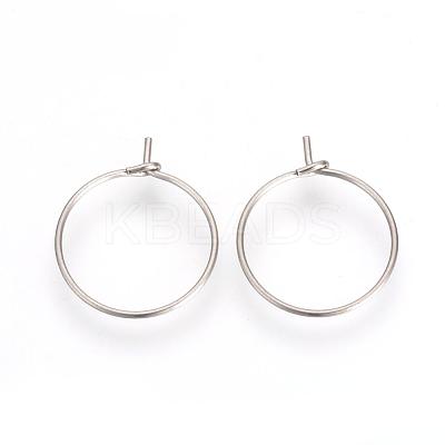 Tarnish Resistant 304 Stainless Steel Hoop Earrings STAS-R071-42-1
