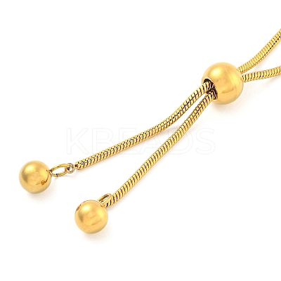 Round Beaded 304 Stainless Steel Pendant Necklaces for Women NJEW-G137-01G-1
