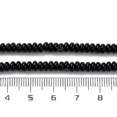 Natural Black Banded Agate(Dyed & Heated) Beads Strands G-C171-B02-02-1