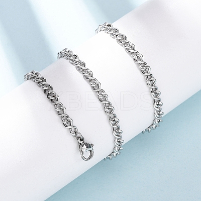 3.8MM 304 Stainless Steel Twisted Chain Necklaces NJEW-P346-02P-1
