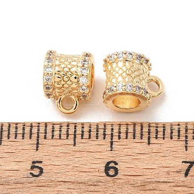 Brass Micro Pave Cubic Zirconia Tube Bails KK-F942-15G-1