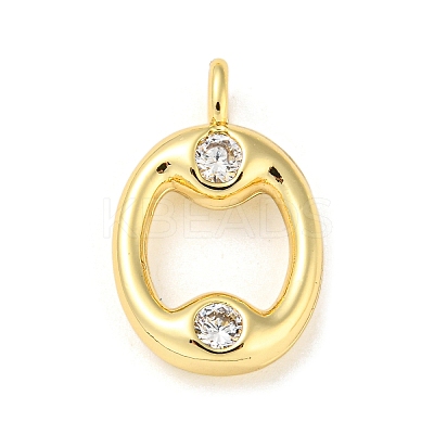 Rack Plating Brass Micro Pave Cubic Zirconia Pendants KK-A200-24G-O-1
