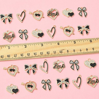 28Pcs 6 Styles Alloy Enamel Pendants FIND-FS0003-22-1