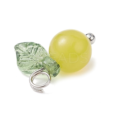 Natural Lemon Jade Fruit Charms PALLOY-JF02431-05-1