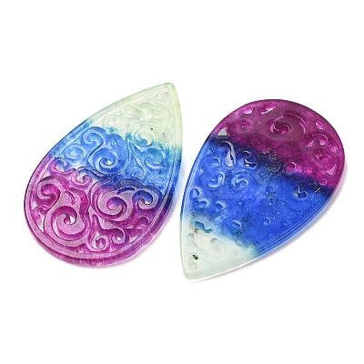 Dyed Natural Quartz Carved Big Pendants GG-CBA0022-15B-1