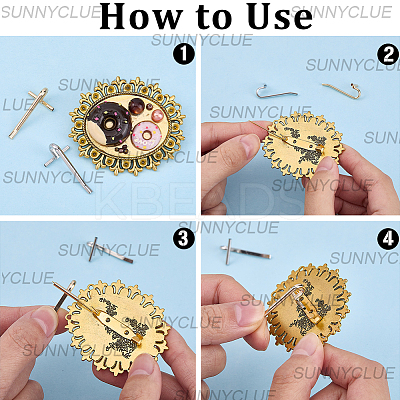 8Pcs Alloy Brooch Convert Pendant Hooks FIND-SC0019-06A-P-1