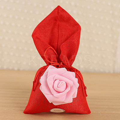 Polyester Ramie Blended Yarn Jewelry Drawstring Gift Bags ABAG-TAC0006-05B-1