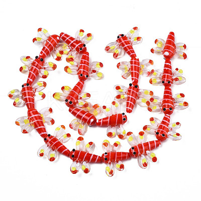Autumn Theme Handmade Lampwork Beads Strands LAMP-Q031-017E-1