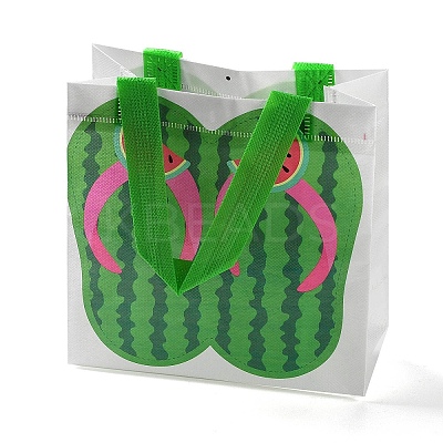Summer Beach Theme Printed Flip Flops Non-Woven Reusable Folding Gift Bags with Handle LS-ABAG-F009-E09-1