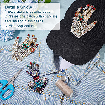 Hand Shape Non-woven Felt Fabric Clothing Patches PATC-BC0001-08-1