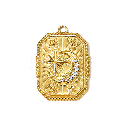304 Stainless Steel Rhinestone Pendants STAS-OY009-49G-1