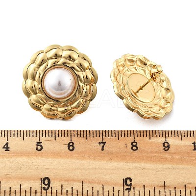 201 Stainless Steel Flat Round Stud Earrings EJEW-P304-06G-1